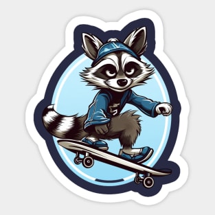 raccoon skatter Sticker